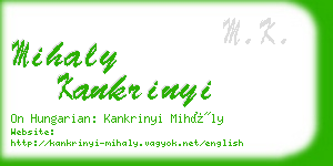 mihaly kankrinyi business card